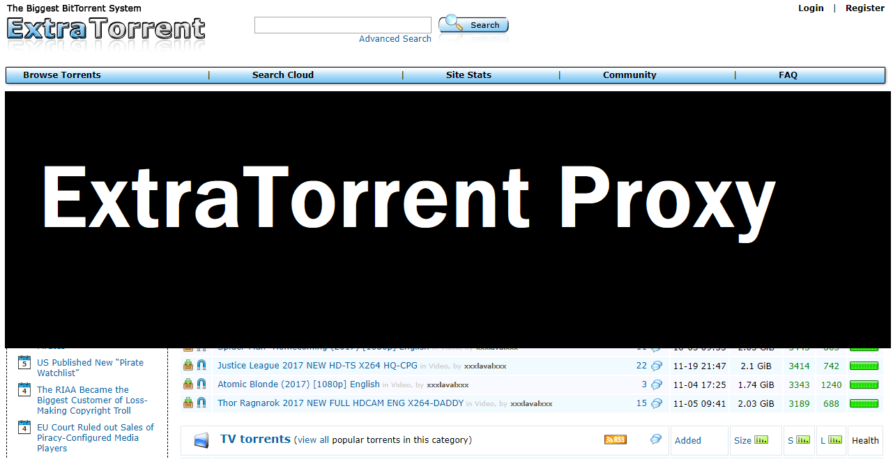 Extratorrent Proxy / Unblocked and Alternatives Sites 2023